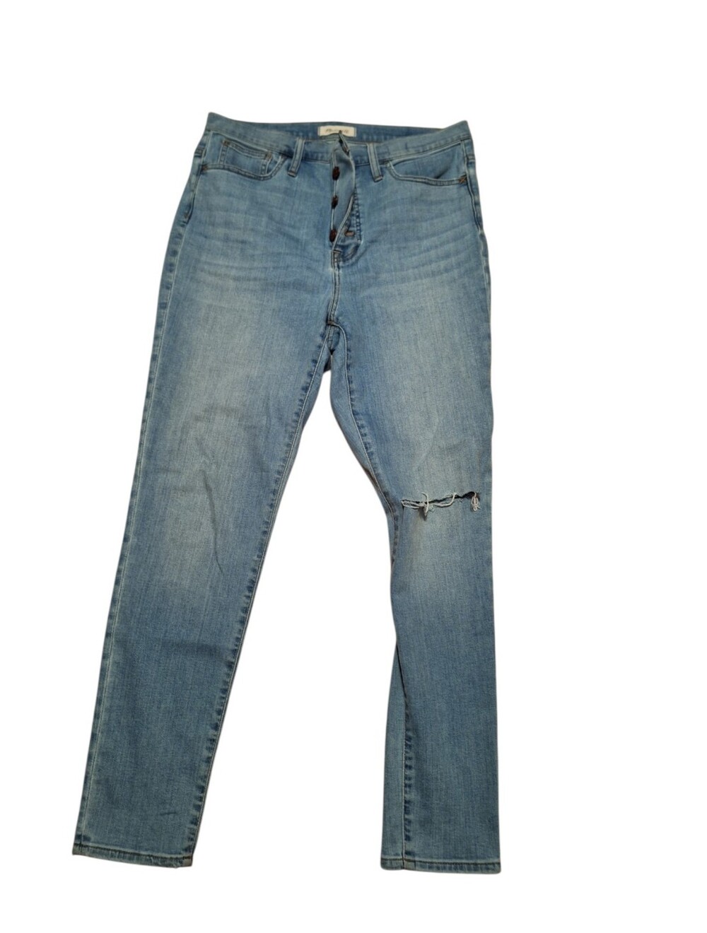 Madewell 11" Roadtripper Jeans Ladies 31 Button Fly Distressed Comfy Denim
